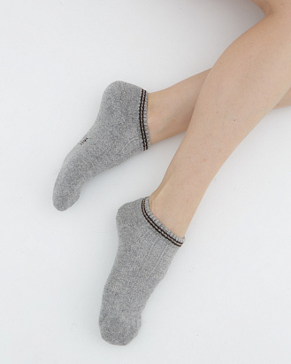 Теплые носки следики из монгольской шерсти серые